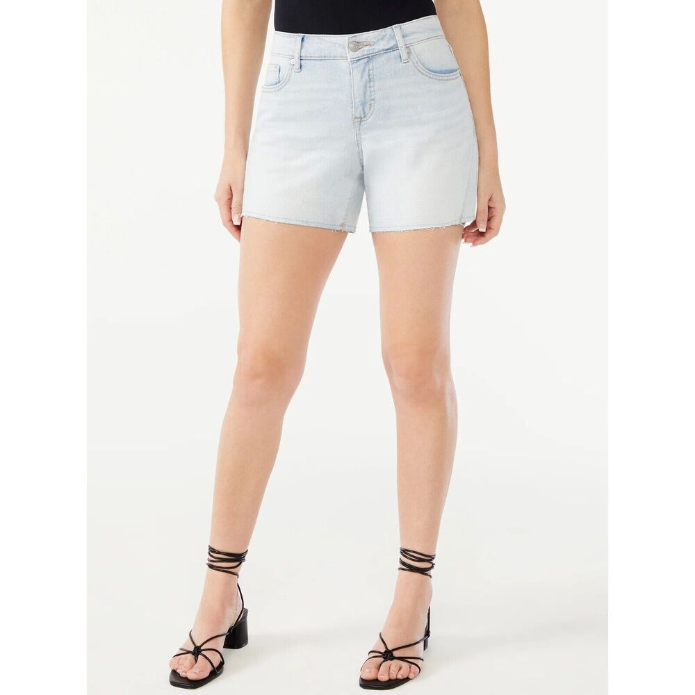 Women’s Size 14 Sofia Vergara LILA Mid Rise Light Blue Jean Shorts Pockets NWT - Picture 3 of 4